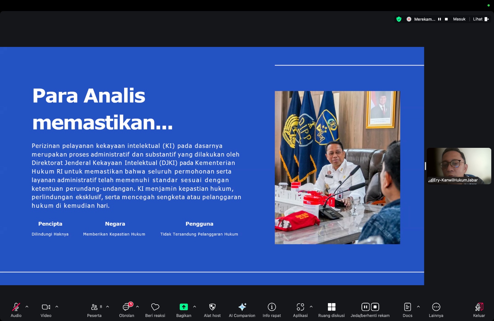 Kupas Tuntas Layanan Kekayaan Intelektual, Kemenkum Jabar Perkuat Peran Vital Analis Hukum